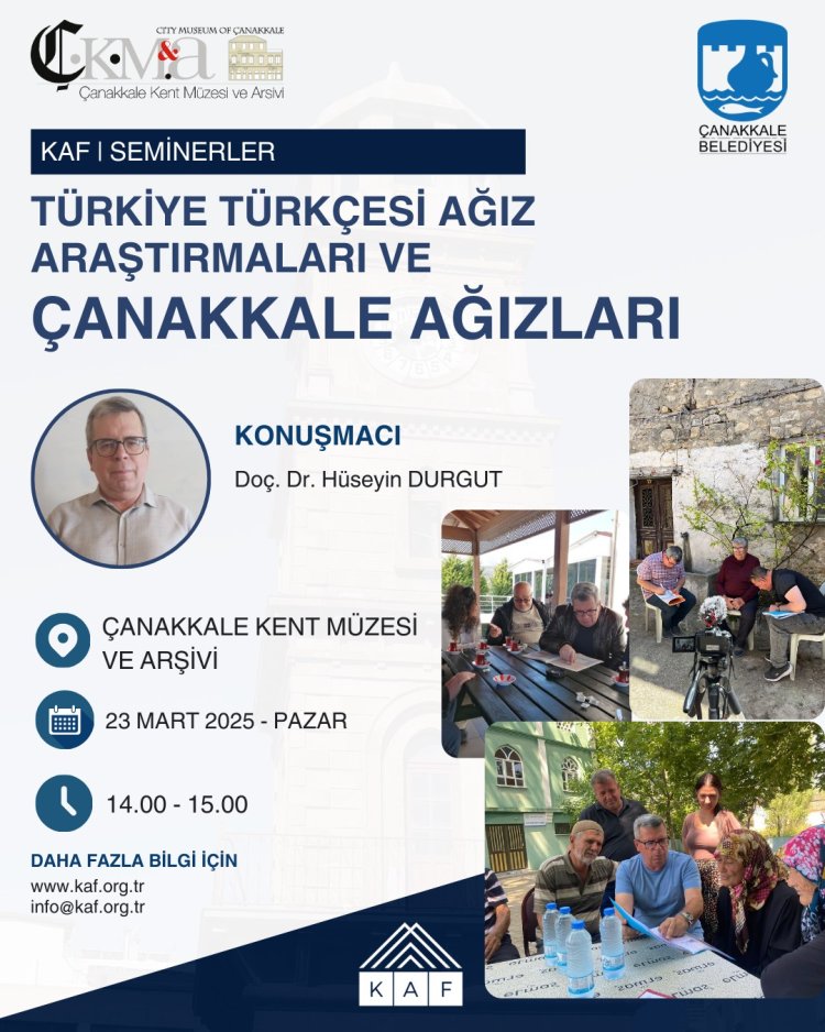 Türkiye Türkçesi Ağız Araştırmaları ve Çanakkale Ağızları (23 MART 2025)