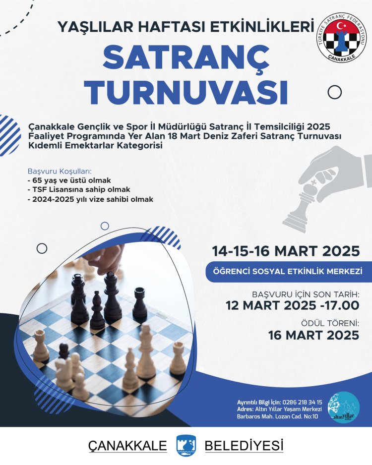 Satranç Turnuvası (14-15-16 MART 2025)