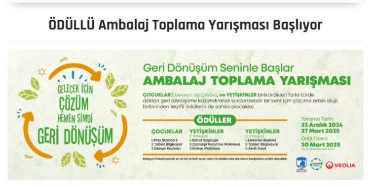 ÖDÜLLÜ Ambalaj Toplama Yarışması Başlıyor